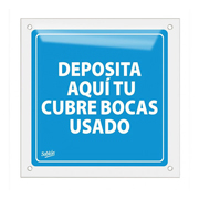 Señal deposito de cubrebocas .
