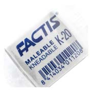 Goma de borrar maleable Factis K20 de caucho sintético caja 20 piezas