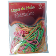 Ligas Hercules de hule no. 16 colores surtidos. bolsa con 15 gramos