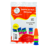 Dedal Hercules de hule no. 12 colores surtidos. bolsa con 20 piezas