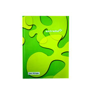 Libreta 1/4 pasta dura forma francesa Estrella raya 192 hojas